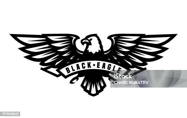 Black Eagle Symbol Emblem Vector Illustration Stock Illustration - Download Image Now - Eagle - Bird, Logo, Vector