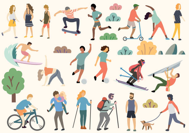 Outdoor activity illustration, doodle, drawing, vector Doodle sketch, illustration, what made in digital. recreational pursuit illustrations stock illustrations