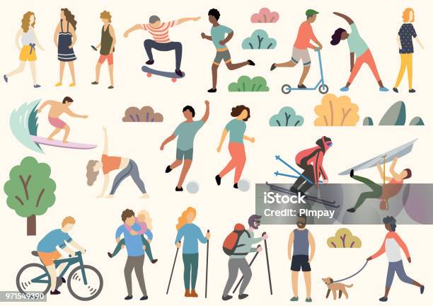 Outdoor Activity Illustration Doodle Drawing Vector Stock Illustration - Download Image Now