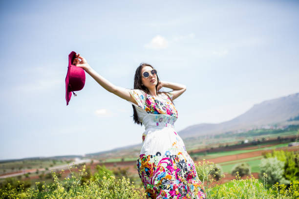 istock a young woman in the spring 971552658