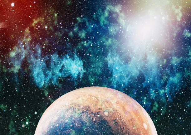istock Approaching Jupiterdeep space .High quality space background. Elements of this image furnished by NASA. 971556792
