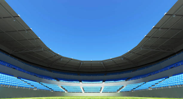 istock 3D rendering , Football stadium background for world cup theme. 971560062