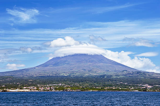 Pico island volcano view from the sea,  Azores  madalena stock pictures, royalty-free photos & images
