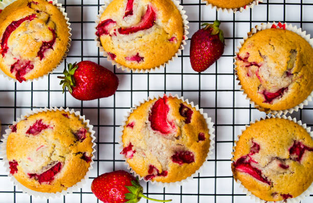 istock Homemade strawberry fruit muffins 971576050