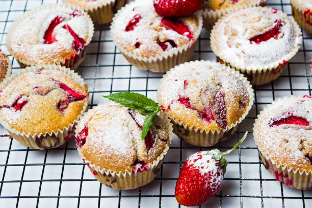 istock Homemade strawberry fruit muffins 971578226