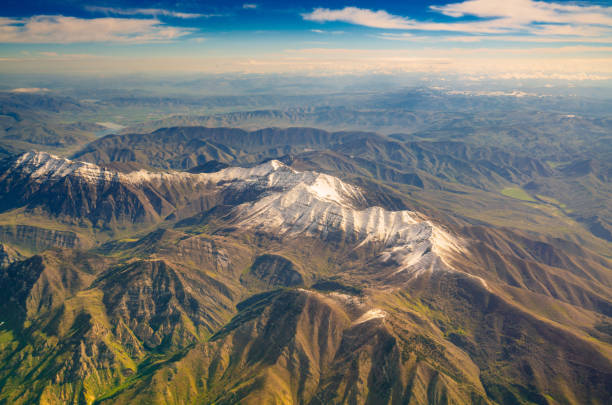 Utah mountains aerial Utah mountains aerial spanish fork utah stock pictures, royalty-free photos & images
