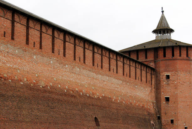 Ancient fortification wall in Kolomna, Russia