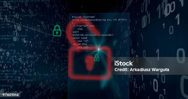 Cyber Security Breach Concept Stock Illustration - Download Image Now - Data, Data Breach, Network Security