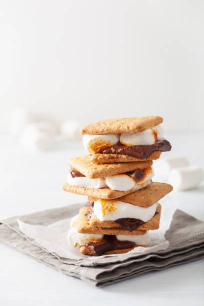 istock homemade marshmallow s'mores with chocolate on crackers 971621434