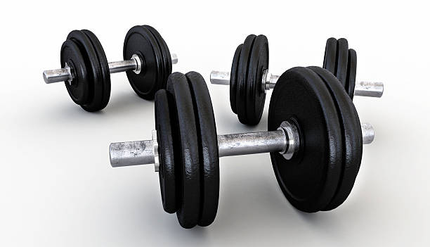 istock 3D render of weightlifting weights 97164297