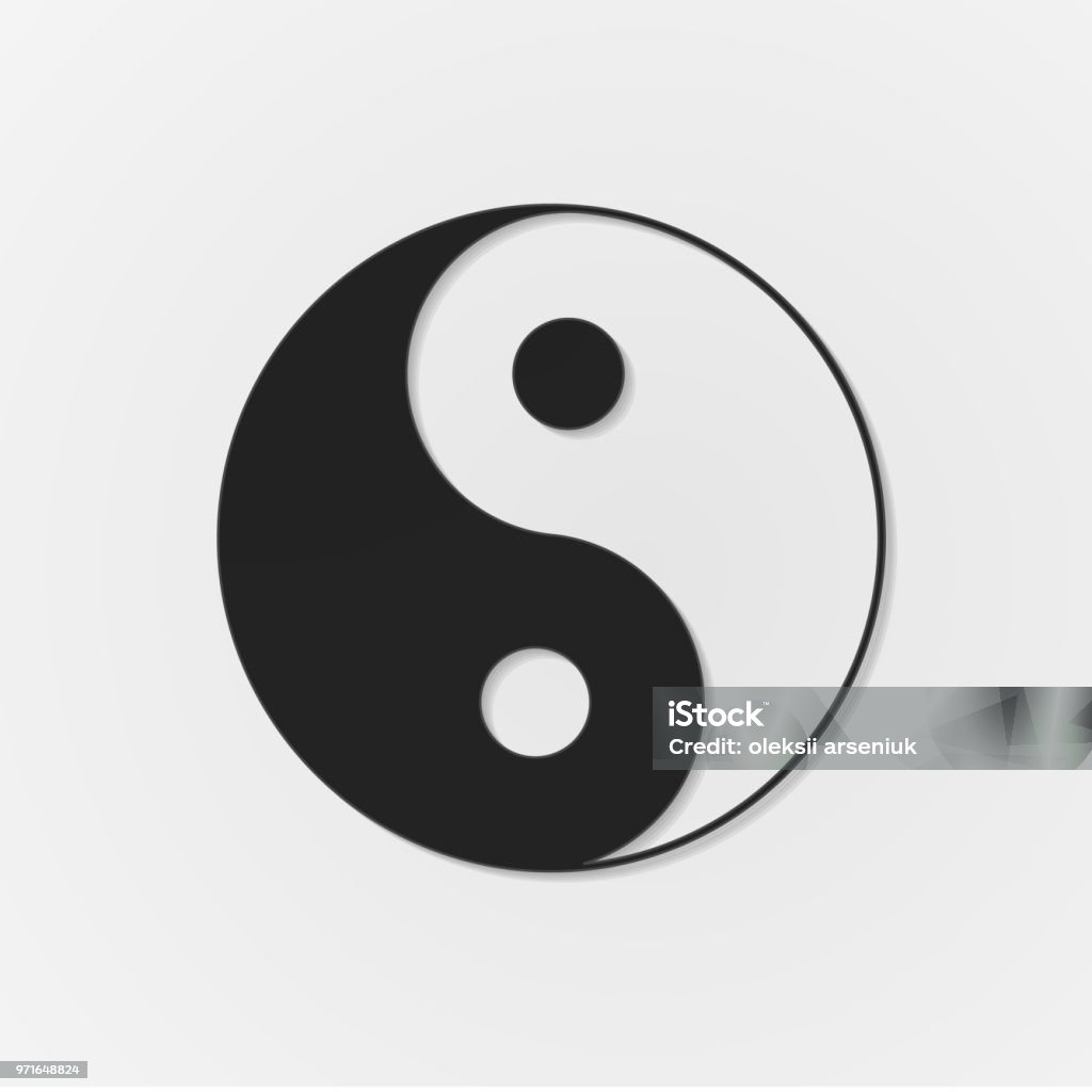 Black paper cut yin yang symbol Black paper cut yin yang harmony symbol Abstract stock vector