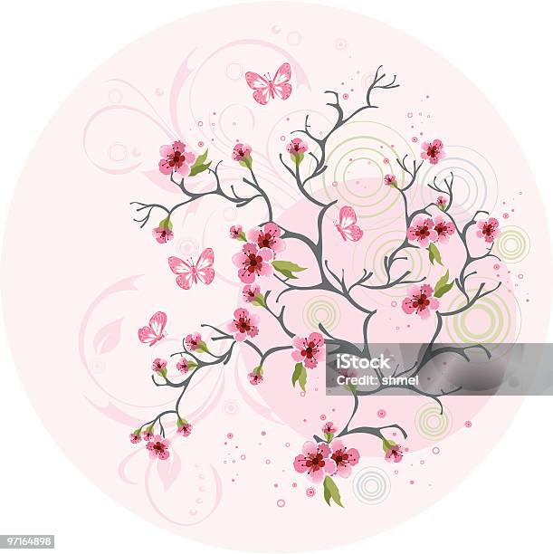 Cherry Blossom Background Stock Illustration - Download Image Now - Abstract, Backgrounds, Beauty In Nature