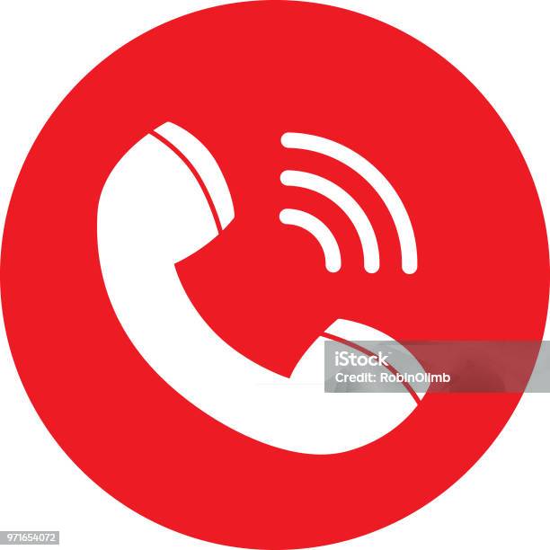 Red Call Icon Stock Illustration - Download Image Now - Telephone, Icon Symbol, Emergency Sign