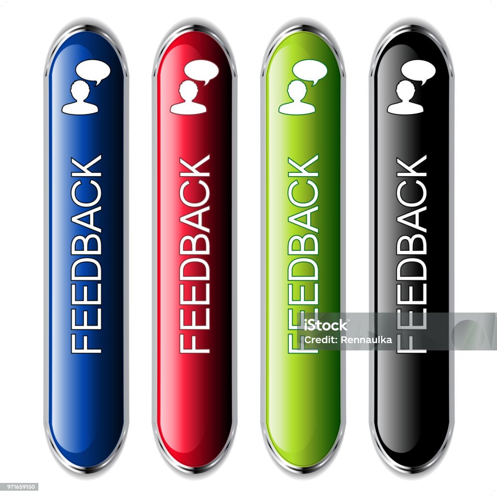 Feedback Button Example Vector Feedback Buttons Stock Illustration - Download Image Now - Badge ...