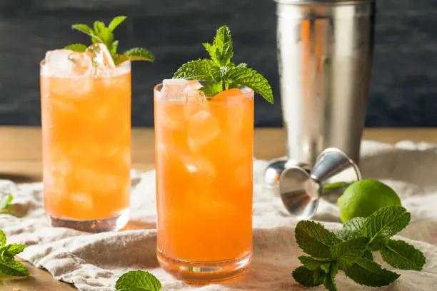 Sweet Tropical Zombie Cocktail with Rum and Mint