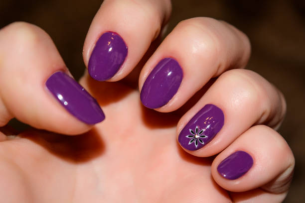 Purple nails manicure