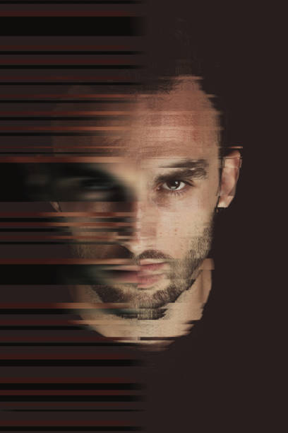 istock Portrait of man glitch effect 971673332