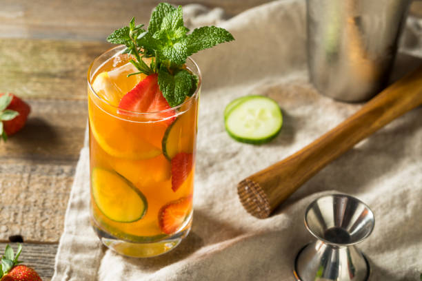 istock Sweet Refreshing Pimms Cup Cocktail with Fruit 971676634