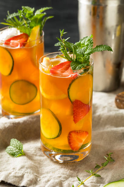 istock Sweet Refreshing Pimms Cup Cocktail with Fruit 971676662