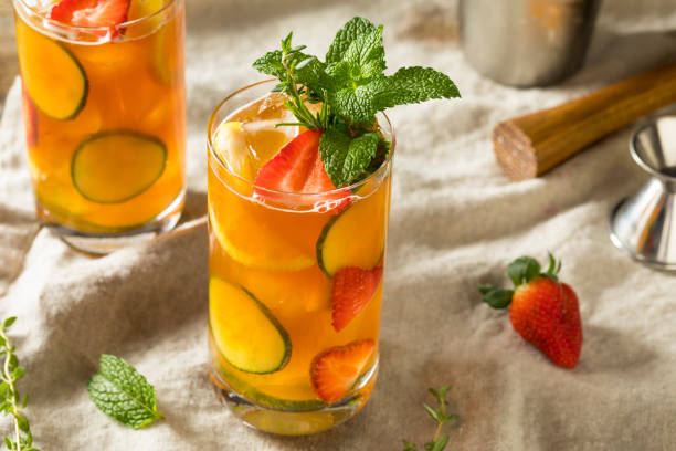 istock Sweet Refreshing Pimms Cup Cocktail with Fruit 971676680