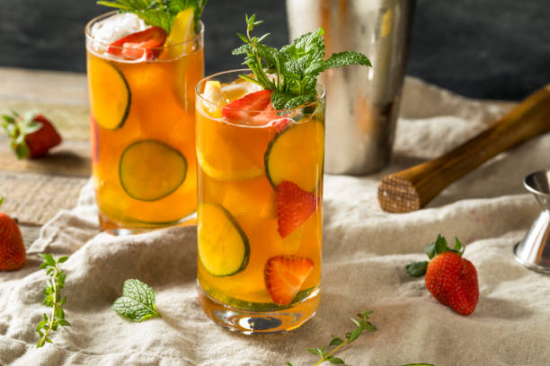 istock Sweet Refreshing Pimms Cup Cocktail with Fruit 971678768