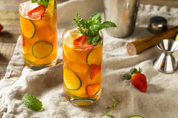 istock Sweet Refreshing Pimms Cup Cocktail with Fruit 971679276