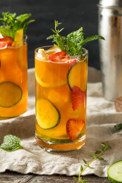 istock Sweet Refreshing Pimms Cup Cocktail with Fruit 971681850
