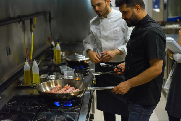 Master chef cooking beef rib