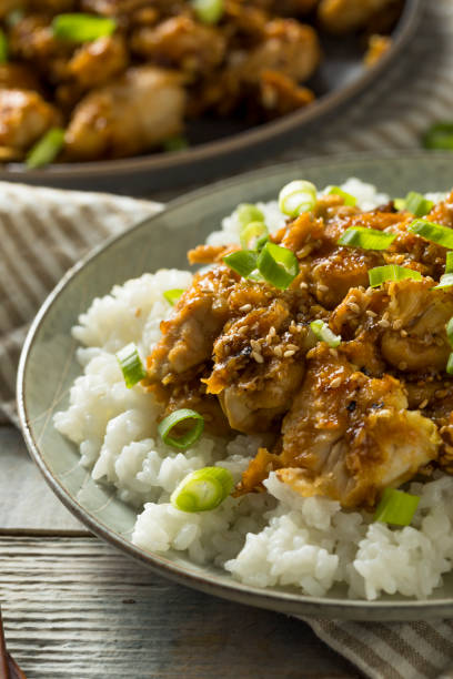 istock Homemade Sesame Chicken and Rice 971685742