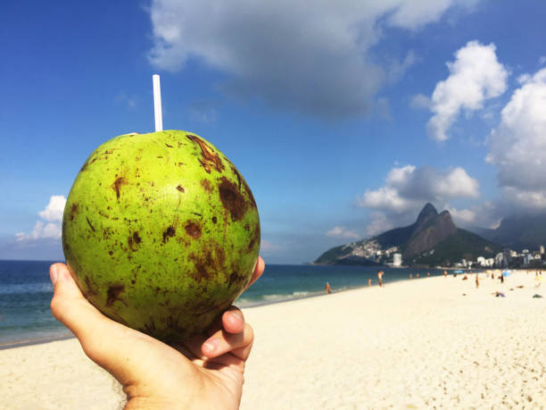 istock Hand Holding Green Coconut Rio de Janeiro 971686050