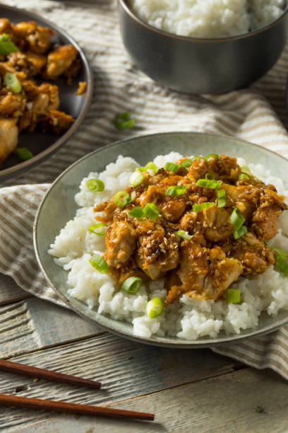 istock Homemade Sesame Chicken and Rice 971688490