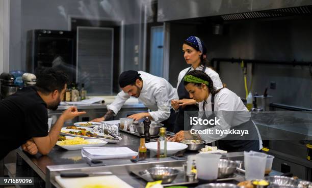 Cooking Course Training Stock Photo - Download Image Now - Chef, Kitchen, Education