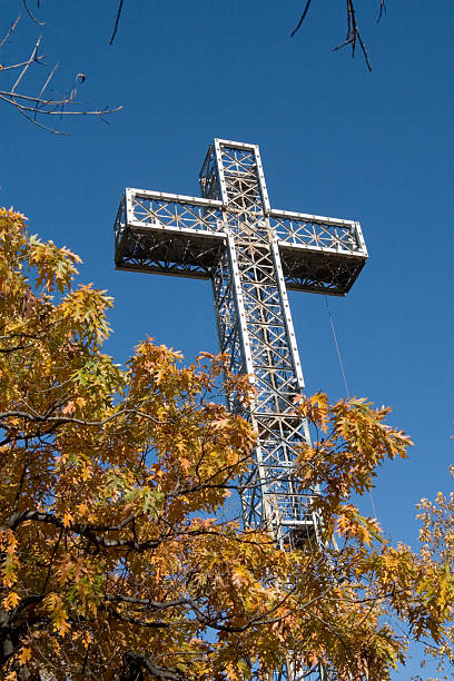 Cross on Mont Royal stock photo
