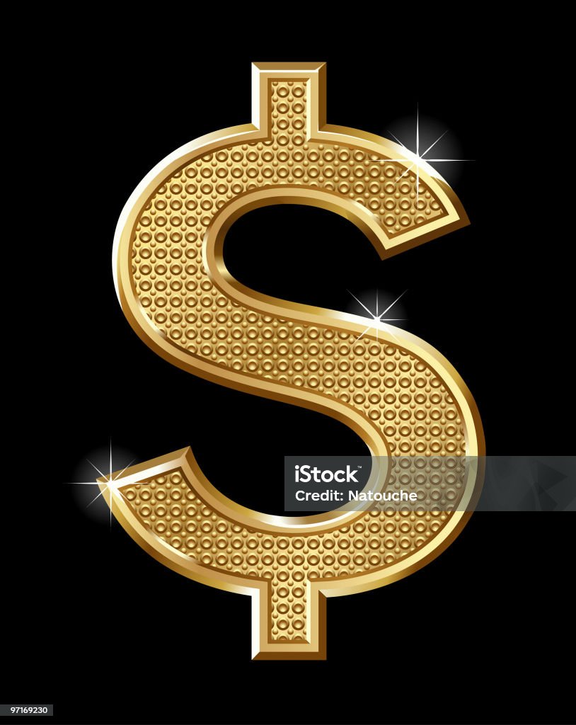 gold-dollar - Lizenzfrei Dollarsymbol Vektorgrafik