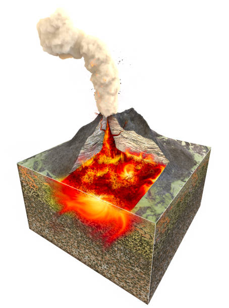 Anak Krakatau erupting - fantasy illustration