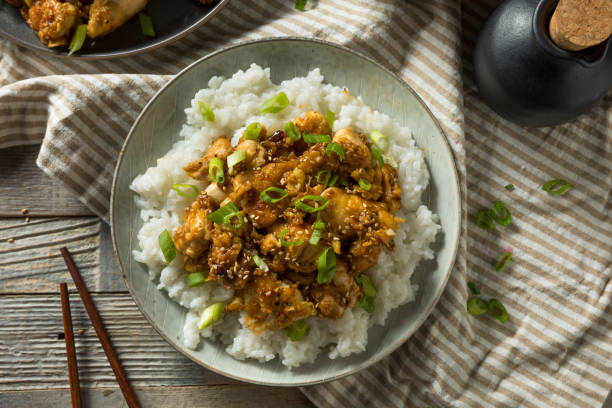 istock Homemade Sesame Chicken and Rice 971693892