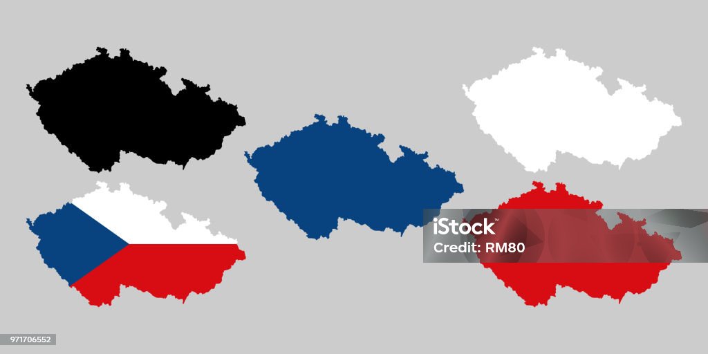 Czech republic map Czech republic with national flag decoration Blue stock vector