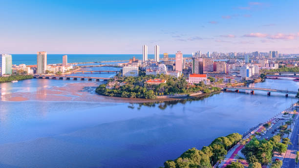 Aerial view of the beautiful city of Recife, Brazil stock photo
