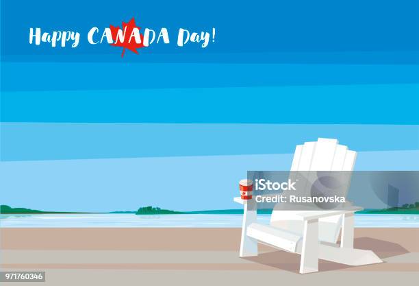 Happy Canada Day Stock Illustration - Download Image Now - Adirondack Chair, Backgrounds, Canada