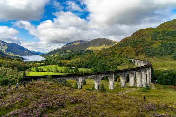 Famous Glenfinnan Railway Viaduct in Scotland
