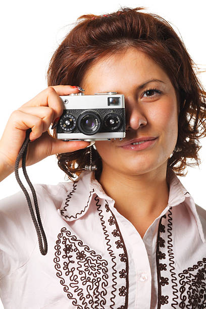 istock Beautiful woman with a camera 97178601