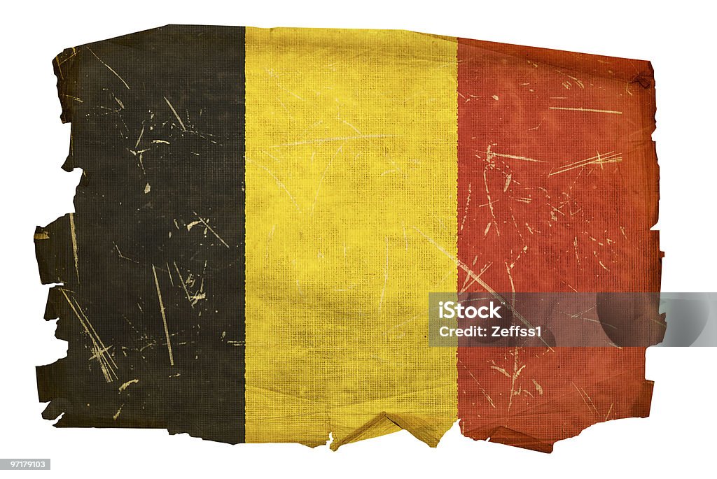 Бельгия Флаг старого, изолированные на белом фоне. - Стоковые фото Антиквариат роялти-фри