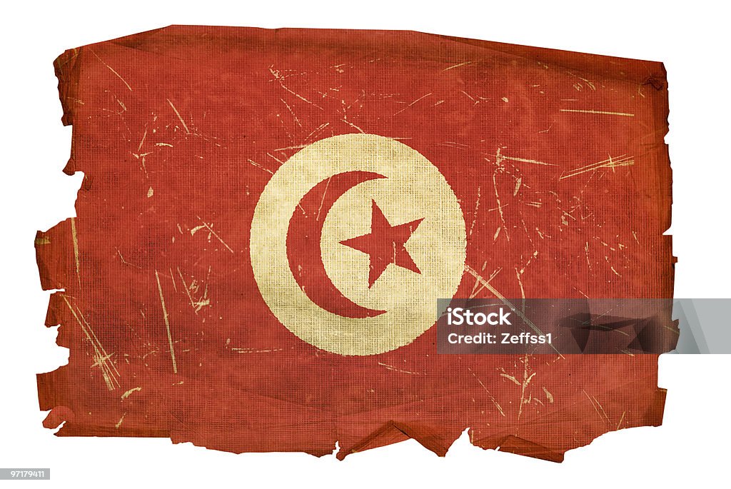 Тунис Флаг старого, изолированные на белом фоне. - Стоковые иллюстрации Аборигенная культура роялти-фри