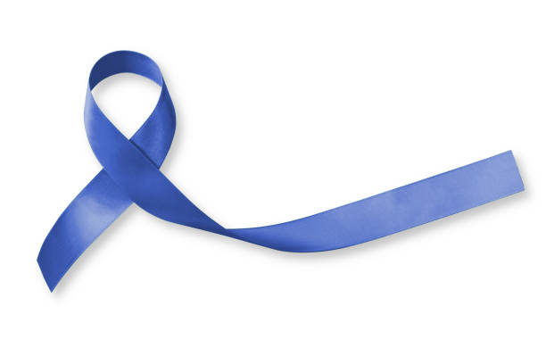Colorectal/ Colon cancer, Acute Respiratory Distress Syndrome (ARDS), and Tuberous Sclerosis awareness symbolic with dark blue ribbon with dark blue ribbon on white background with clipping path Colorectal/ Colon cancer, Acute Respiratory Distress Syndrome (ARDS), and Tuberous Sclerosis awareness symbolic with dark blue ribbon with dark blue ribbon on white background with clipping path colorectal cancer photos stock pictures, royalty-free photos & images