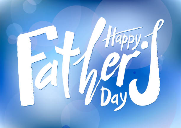 istock Beautiful handwritten text Happy Father's Day on a textured background for greeting card, congratulations, gift wrapping, sticker. Vector illustration 971802050