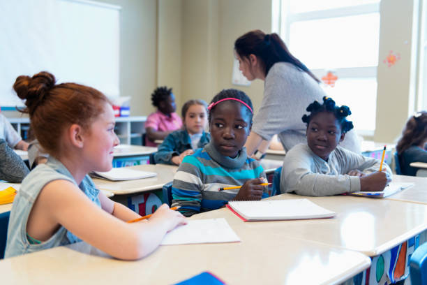 istock Multi-ethnic students sit into the class for the first day at school 971804380