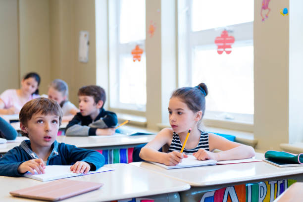 istock Multi-ethnic students sit into the class for the first day at school 971804488