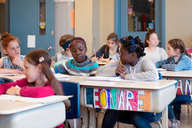 istock Multi-ethnic students sit into the class for the first day at school 971804502