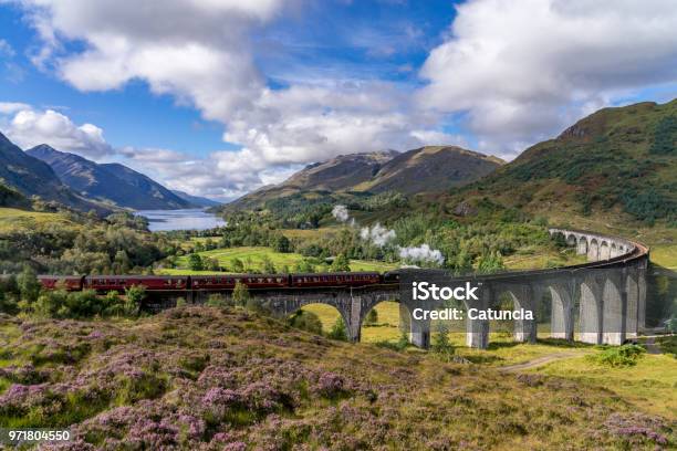 Famous Glenfinnan Railway Viaduct In Scotland Stock Photo - Download Image Now - Glenfinnan, Viaduct, Scotland