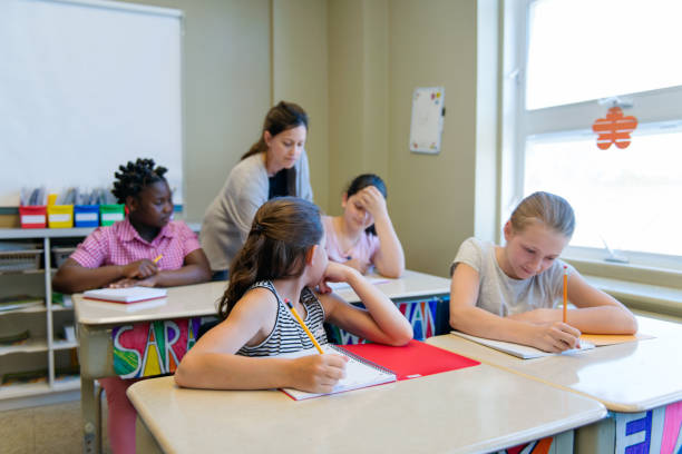 istock Multi-ethnic students sit into the class for the first day at school 971804606